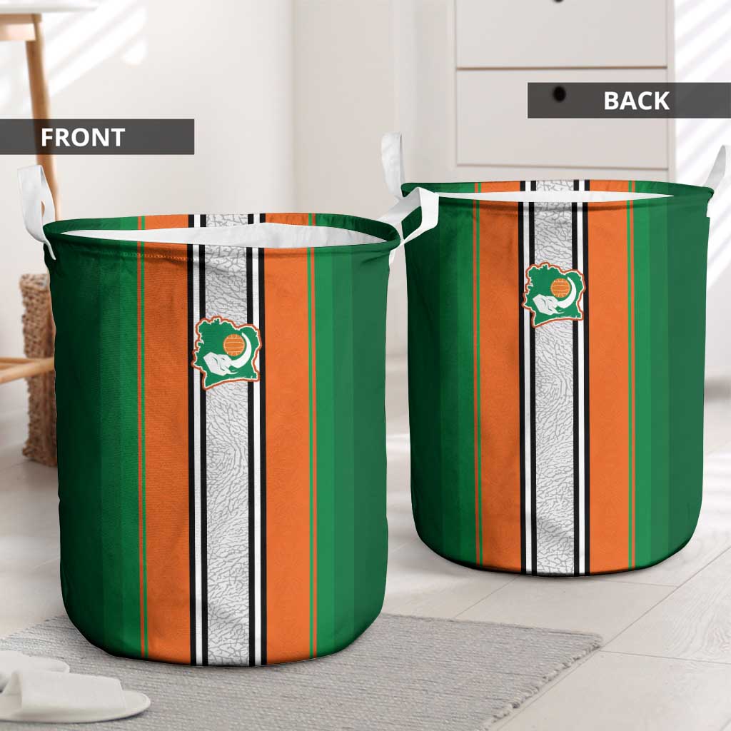 Côte d'Ivoire National Football Laundry Basket Les Elephants-Sporty Stripes - African Pride