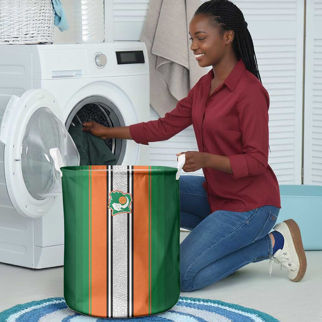 Côte d'Ivoire National Football Laundry Basket Les Elephants-Sporty Stripes - African Pride