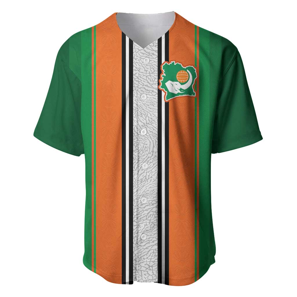Custom Côte d'Ivoire National Football Baseball Jersey Les Elephants-Sporty Stripes LT03