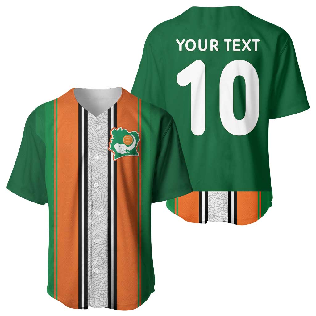 Custom Côte d'Ivoire National Football Baseball Jersey Les Elephants-Sporty Stripes LT03