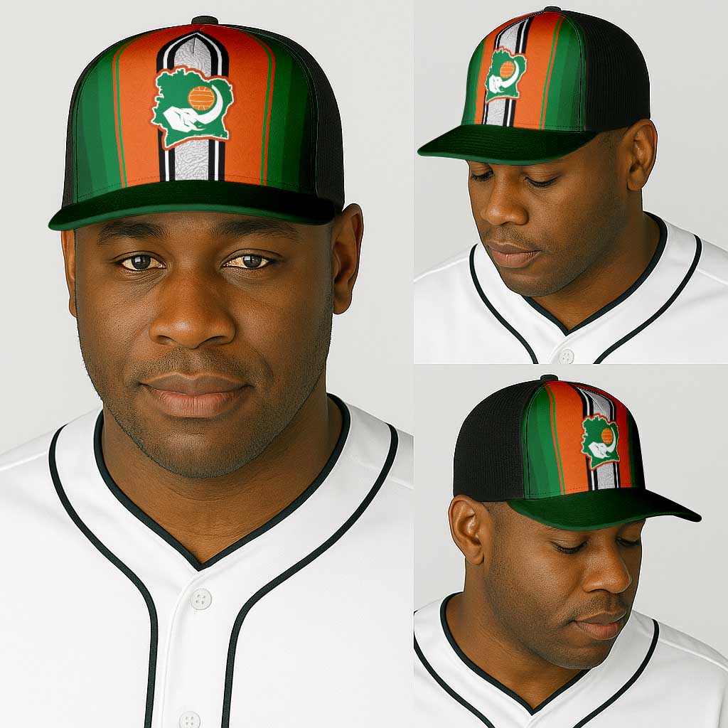 Côte d'Ivoire National Football Baseball Net Cap Les Elephants-Sporty Stripes - African Pride