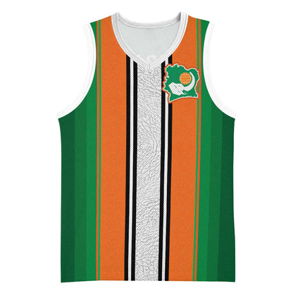 Custom Côte d'Ivoire National Football Basketball Jersey Les Elephants-Sporty Stripes - African Pride