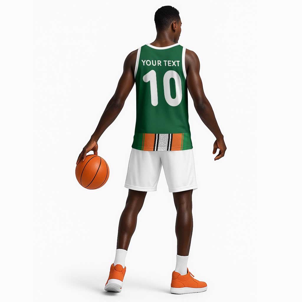 Custom Côte d'Ivoire National Football Basketball Jersey Les Elephants-Sporty Stripes - African Pride