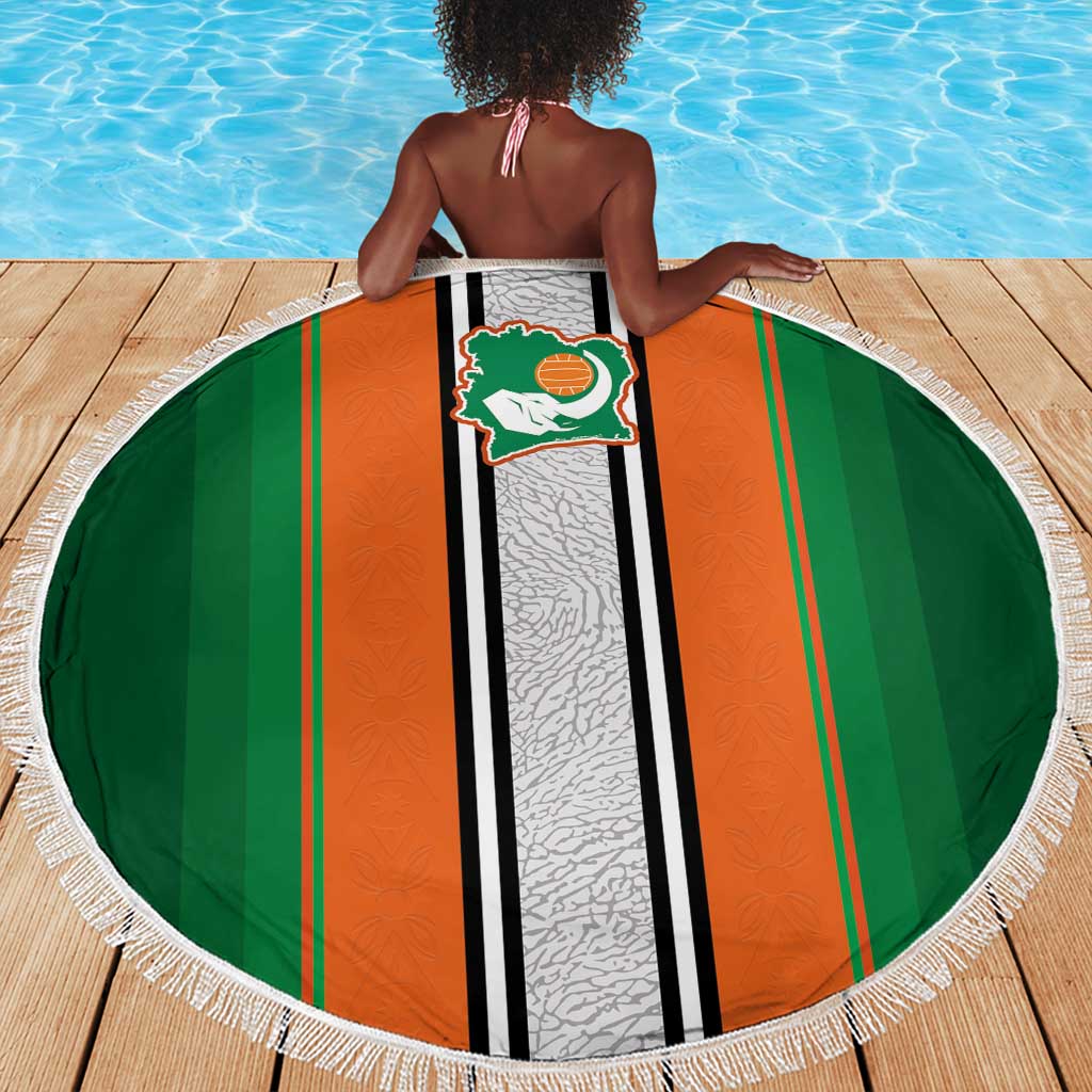 Côte d'Ivoire National Football Beach Blanket Les Elephants-Sporty Stripes - African Pride