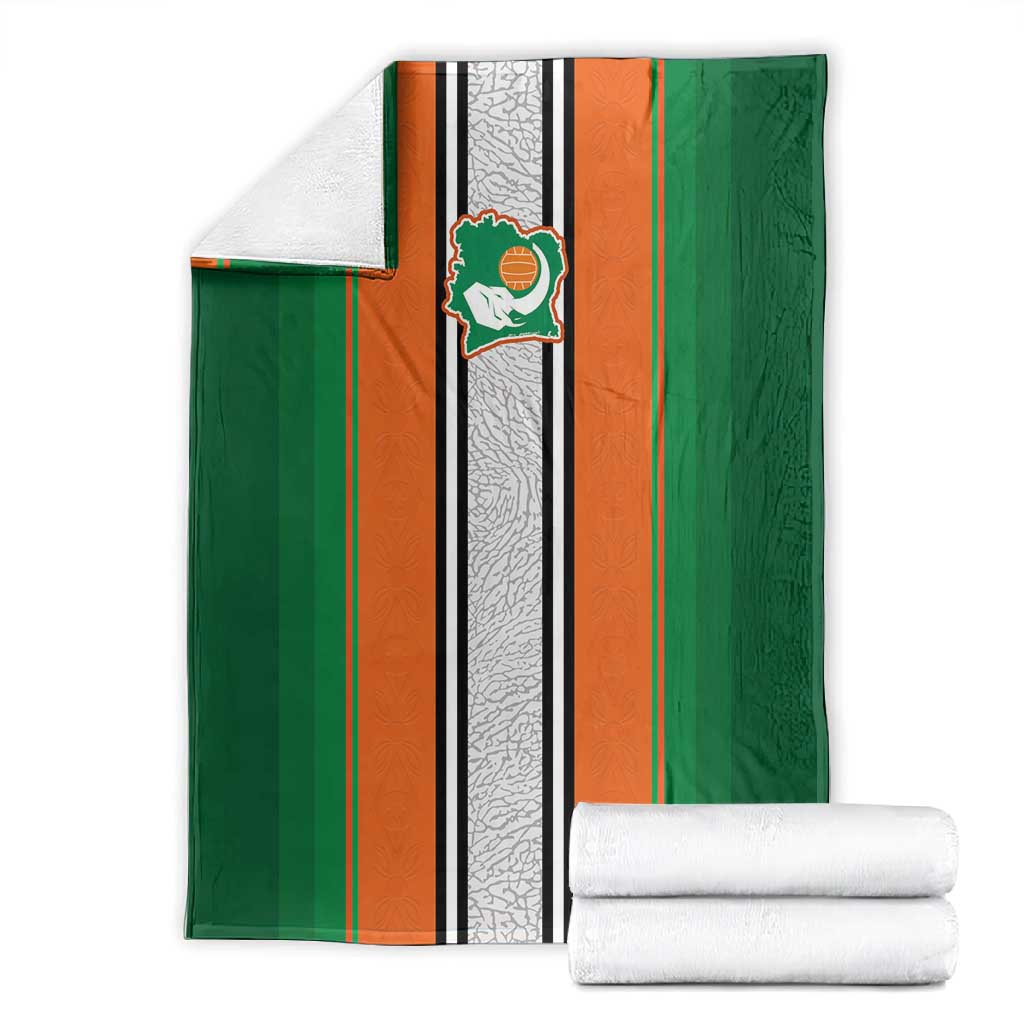 Côte d'Ivoire National Football Blanket Les Elephants-Sporty Stripes - African Pride