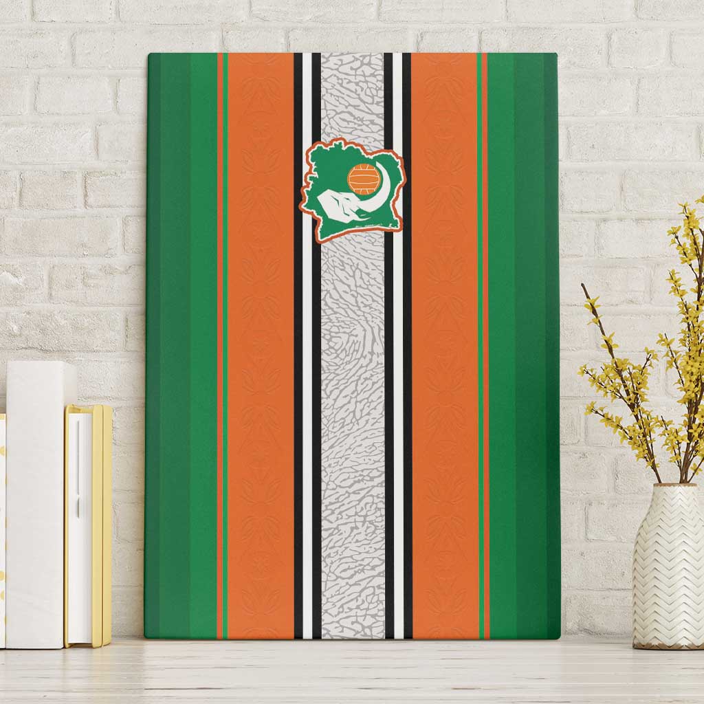 Côte d'Ivoire National Football Canvas Wall Art Les Elephants-Sporty Stripes - African Pride