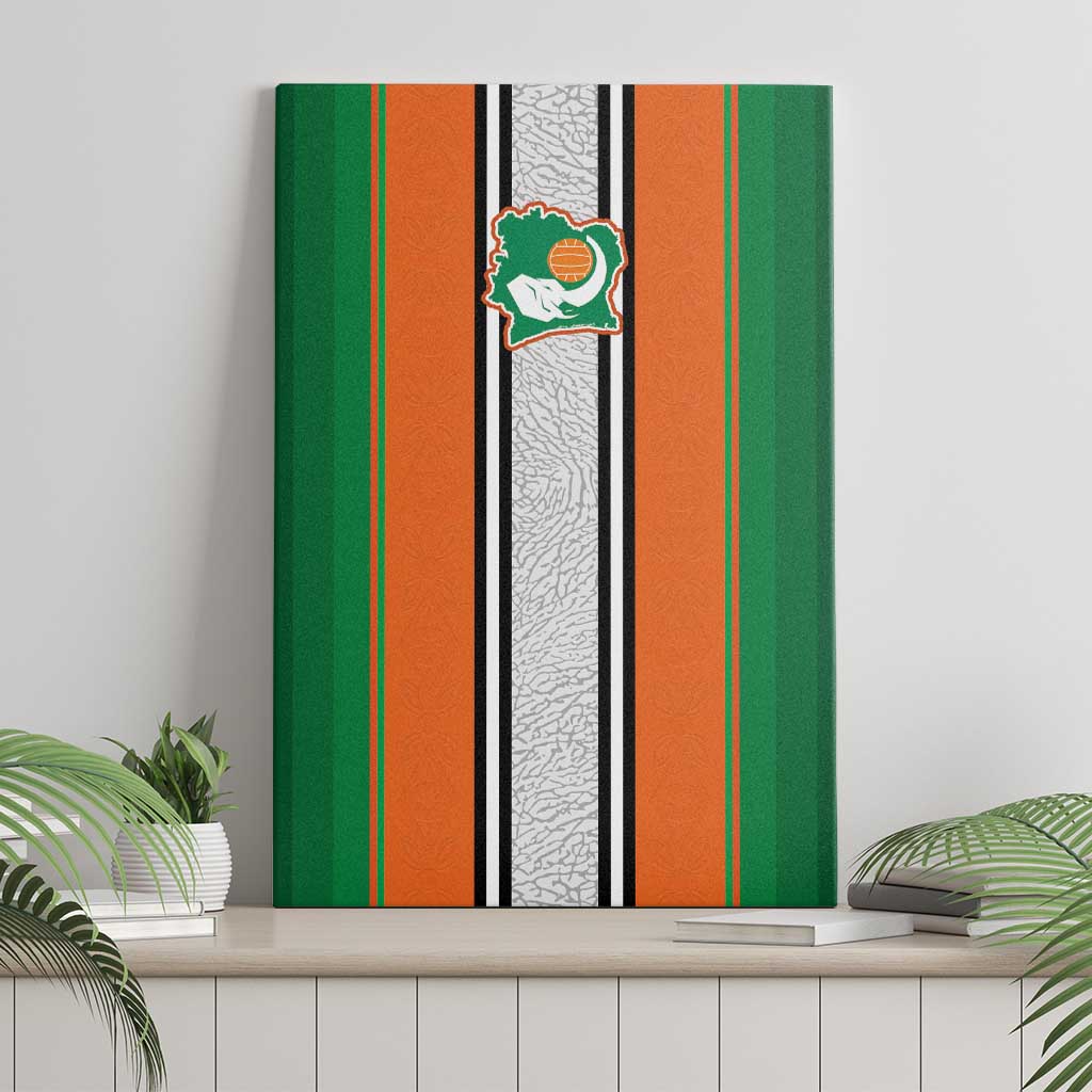 Côte d'Ivoire National Football Canvas Wall Art Les Elephants-Sporty Stripes - African Pride