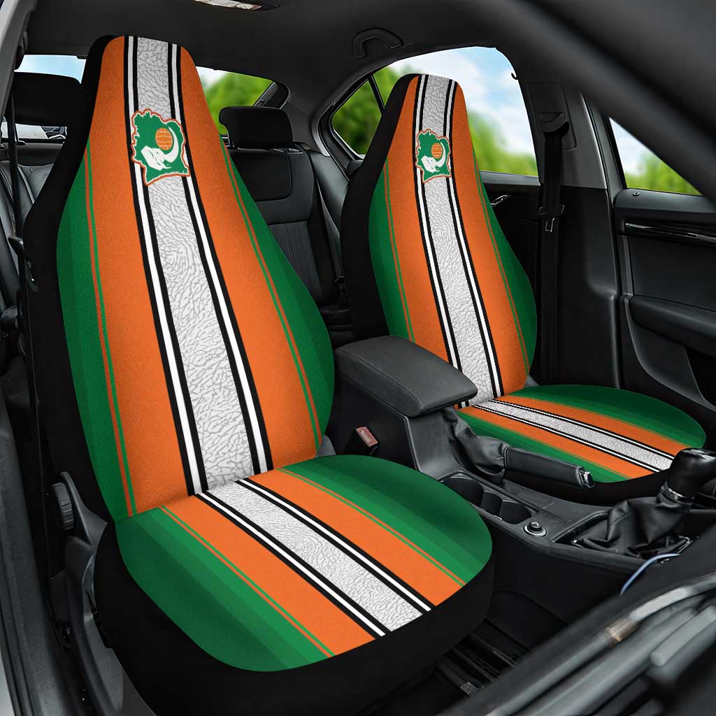 Côte d'Ivoire National Football Car Seat Cover Les Elephants-Sporty Stripes - African Pride