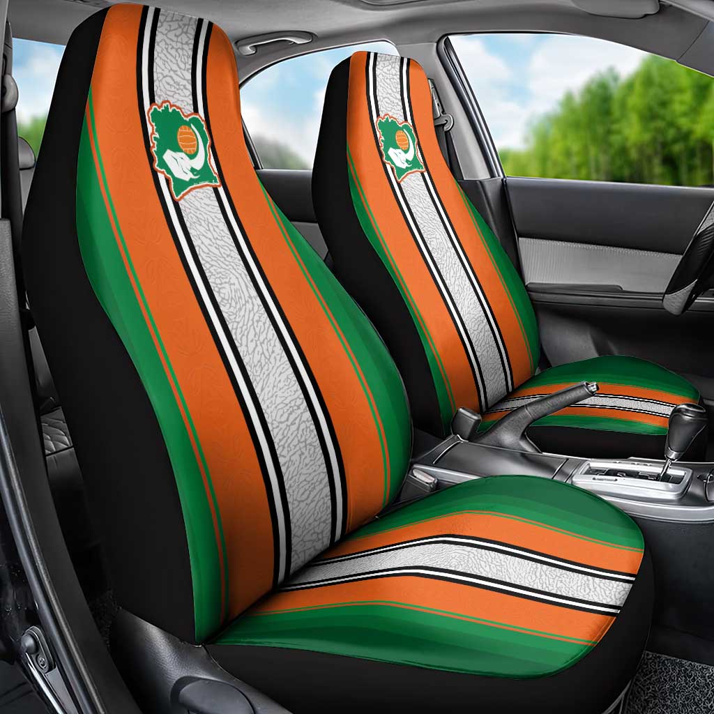 Côte d'Ivoire National Football Car Seat Cover Les Elephants-Sporty Stripes - African Pride