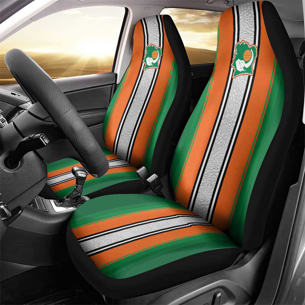 Côte d'Ivoire National Football Car Seat Cover Les Elephants-Sporty Stripes - African Pride