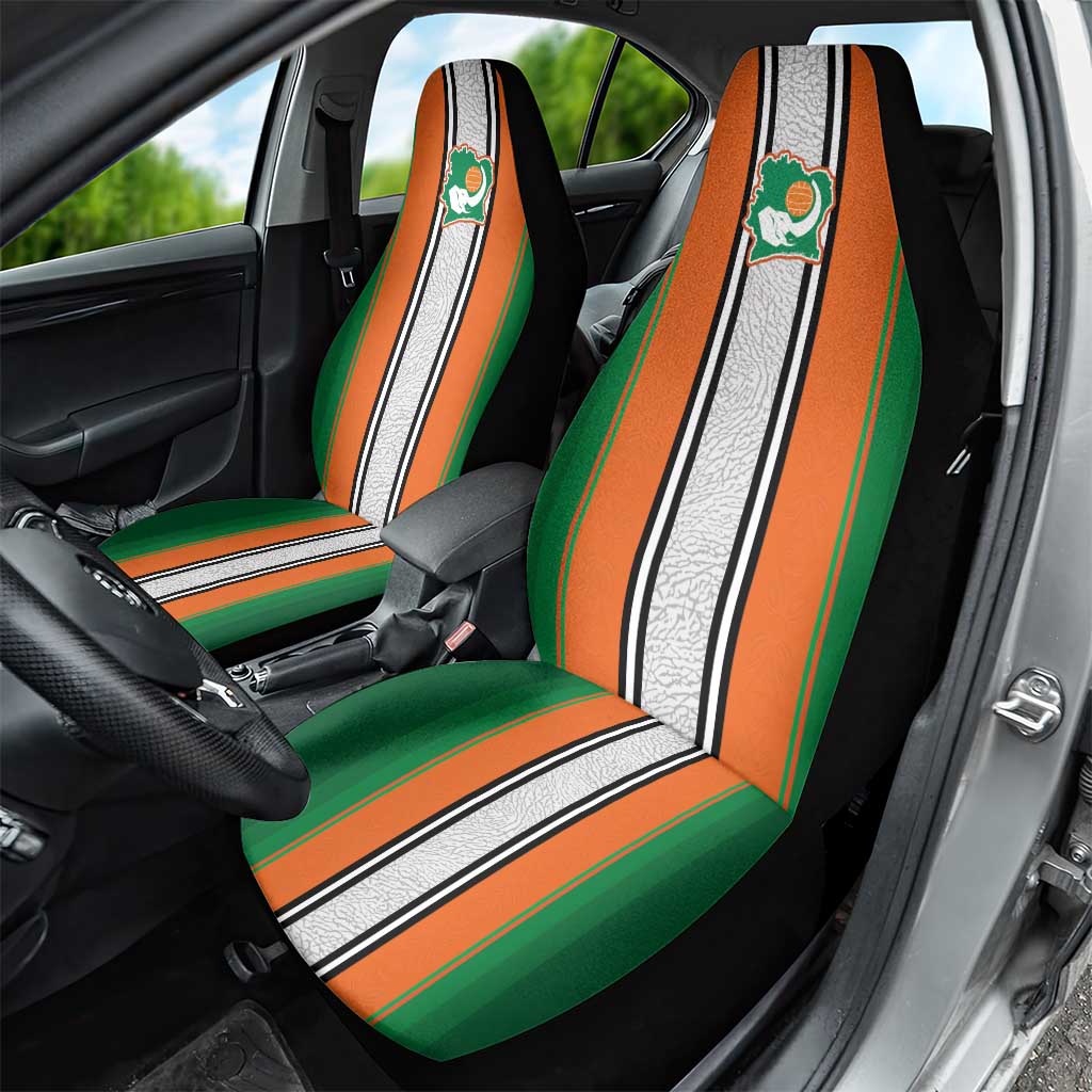Côte d'Ivoire National Football Car Seat Cover Les Elephants-Sporty Stripes - African Pride