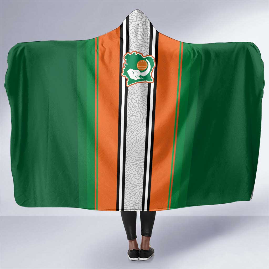 Côte d'Ivoire National Football Hooded Blanket Les Elephants-Sporty Stripes - African Pride