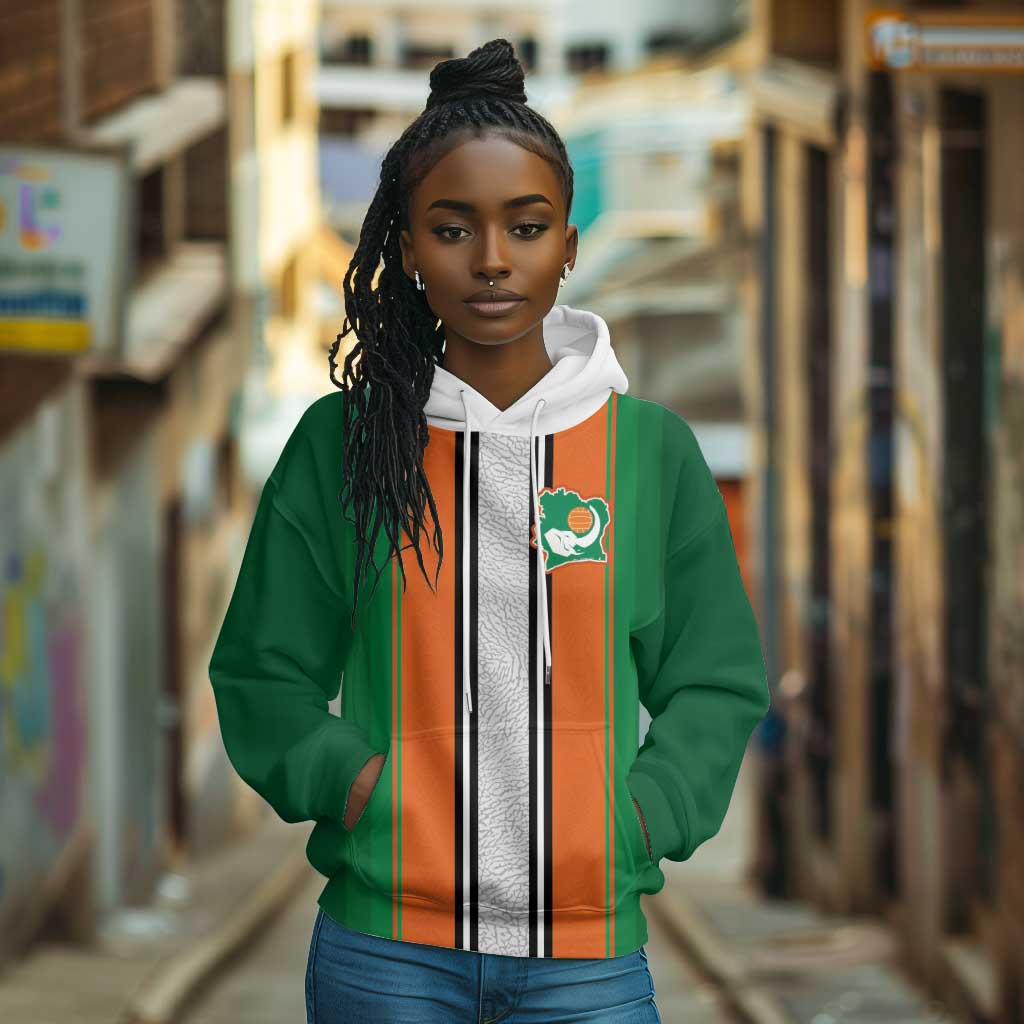 Custom Côte d'Ivoire National Football Hoodie Les Elephants-Sporty Stripes - African Pride