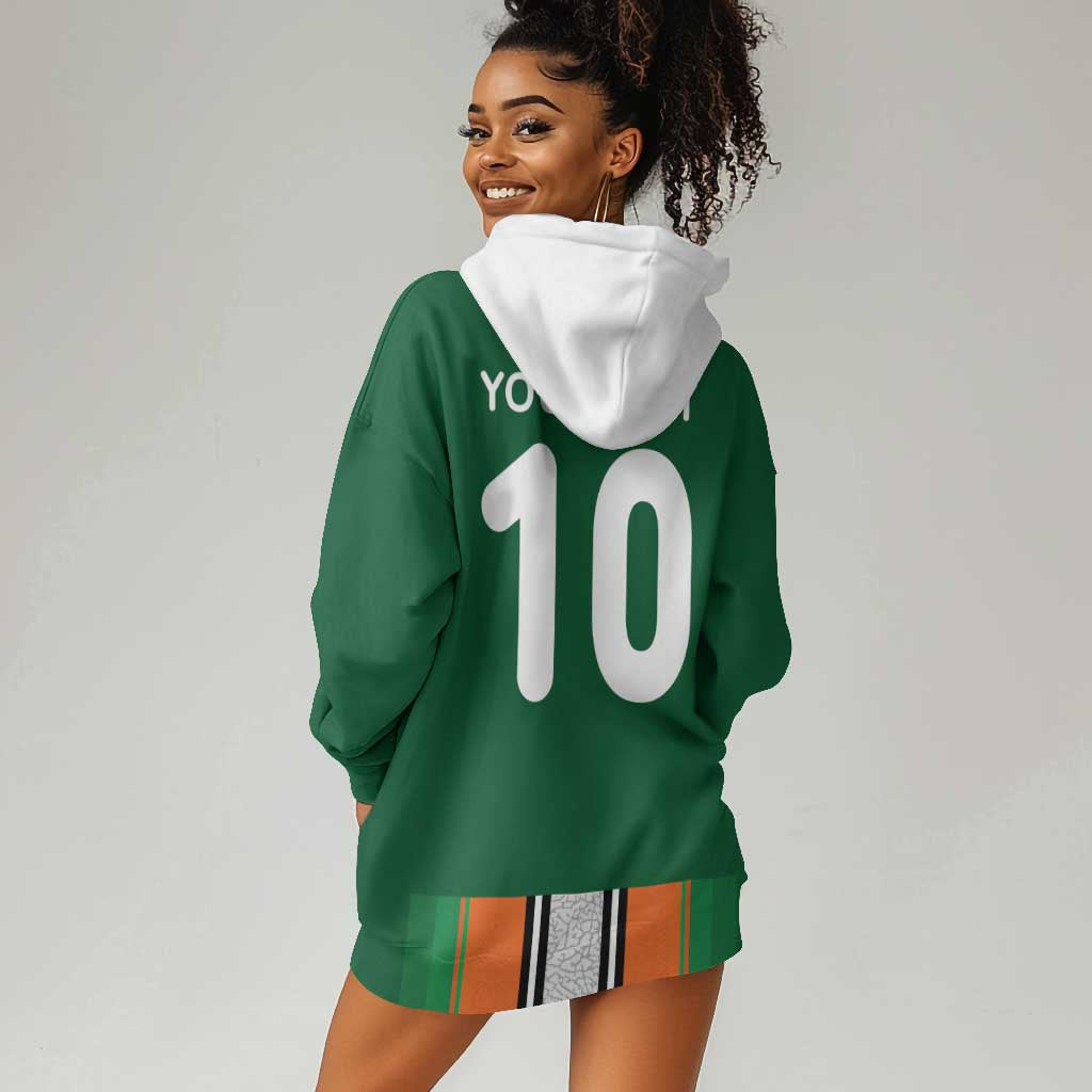 Custom Côte d'Ivoire National Football Hoodie Dress Les Elephants-Sporty Stripes - African Pride
