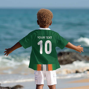 Custom Côte d'Ivoire National Football Kid Hawaiian Shirt Les Elephants-Sporty Stripes - African Pride