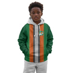 Custom Côte d'Ivoire National Football Kid Hoodie Les Elephants-Sporty Stripes - African Pride