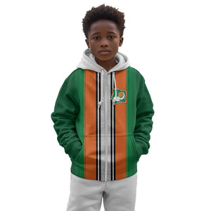 Custom Côte d'Ivoire National Football Kid Hoodie Les Elephants-Sporty Stripes - African Pride