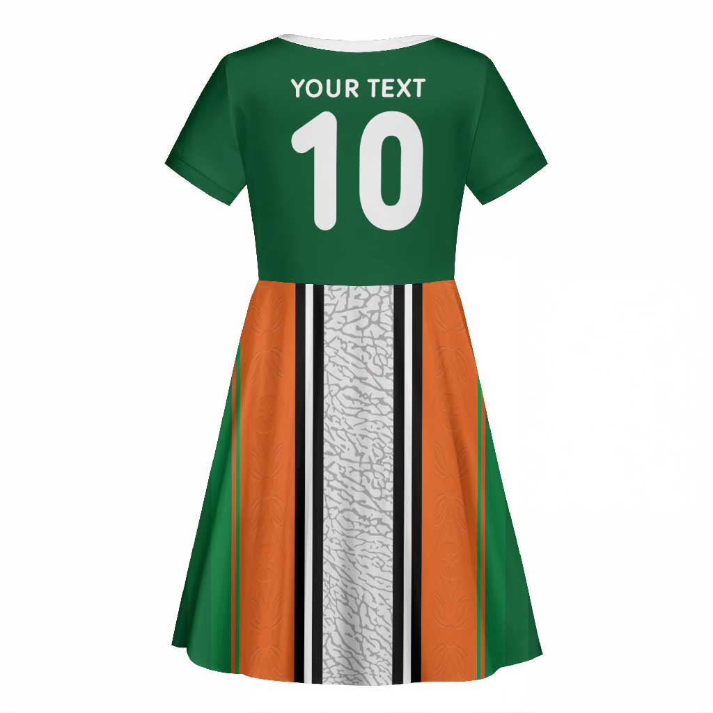 Custom Côte d'Ivoire National Football Kid Short Sleeve Dress Les Elephants-Sporty Stripes - African Pride