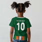 Custom Côte d'Ivoire National Football Kid T shirt Les Elephants-Sporty Stripes - African Pride