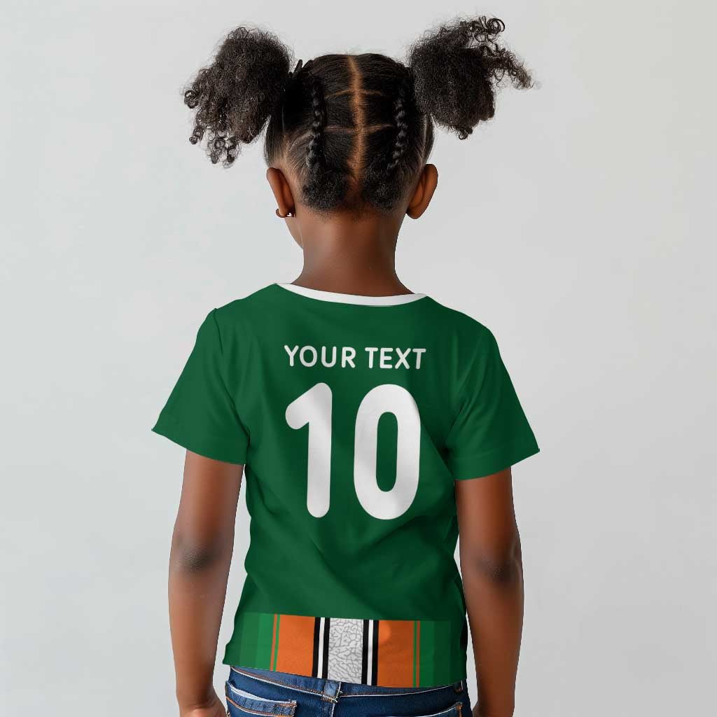 Custom Côte d'Ivoire National Football Kid T shirt Les Elephants-Sporty Stripes - African Pride