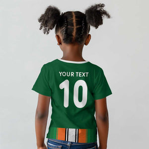 Custom Côte d'Ivoire National Football Kid T shirt Les Elephants-Sporty Stripes - African Pride