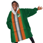 Custom Côte d'Ivoire National Football Kid Wearable Blanket Hoodie Les Elephants-Sporty Stripes - African Pride