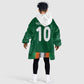 Custom Côte d'Ivoire National Football Kid Wearable Blanket Hoodie Les Elephants-Sporty Stripes - African Pride