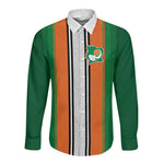 Custom Côte d'Ivoire National Football Long Sleeve Button Shirt Les Elephants-Sporty Stripes - African Pride
