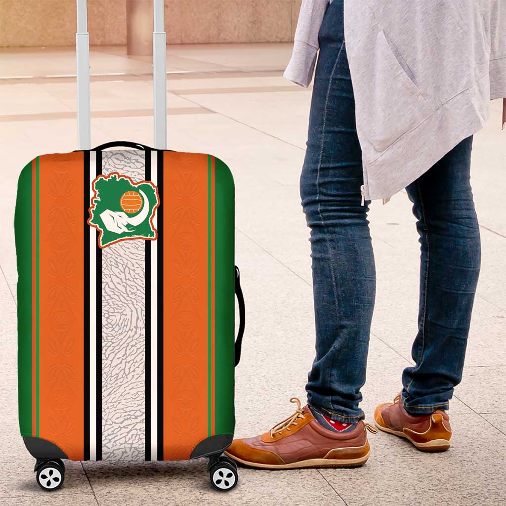 Côte d'Ivoire National Football Luggage Cover Les Elephants-Sporty Stripes - African Pride