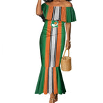 Custom Côte d'Ivoire National Football Mermaid Dress Les Elephants-Sporty Stripes - African Pride