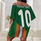 Custom Côte d'Ivoire National Football Off Shoulder Short Dress Les Elephants-Sporty Stripes - African Pride