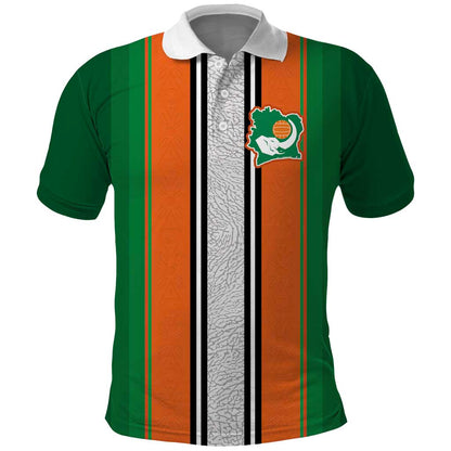 Custom Côte d'Ivoire National Football Polo Shirt Les Elephants-Sporty Stripes - African Pride