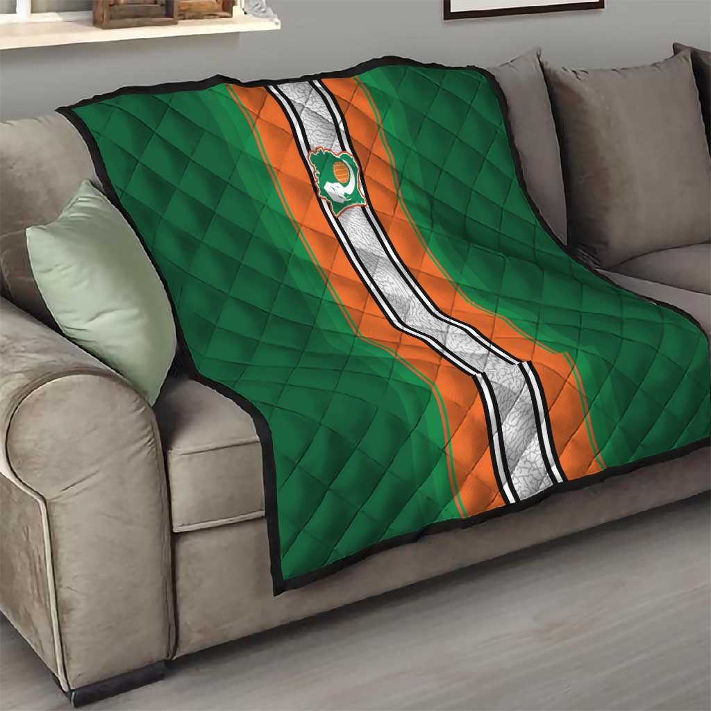Côte d'Ivoire National Football Quilt Les Elephants-Sporty Stripes - African Pride