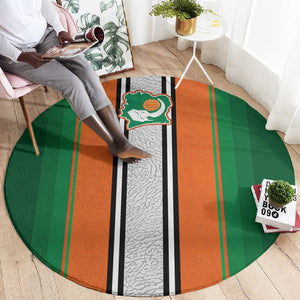 Côte d'Ivoire National Football Round Carpet Les Elephants-Sporty Stripes - African Pride