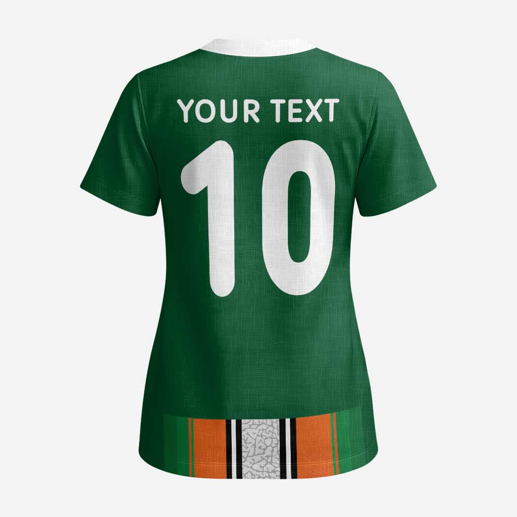 Custom Côte d'Ivoire National Football Scrub Top Les Elephants-Sporty Stripes - African Pride