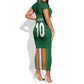 Custom Côte d'Ivoire National Football Short Sleeve Bodycon Dress Les Elephants-Sporty Stripes - African Pride