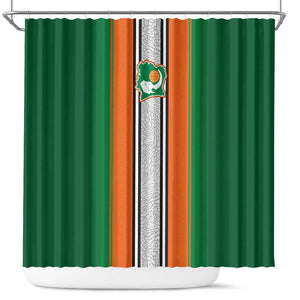 Côte d'Ivoire National Football Shower Curtain Les Elephants-Sporty Stripes - African Pride