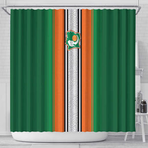 Côte d'Ivoire National Football Shower Curtain Les Elephants-Sporty Stripes - African Pride