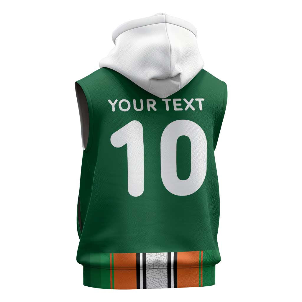 Custom Côte d'Ivoire National Football Sleeveless Hoodie Les Elephants-Sporty Stripes - African Pride