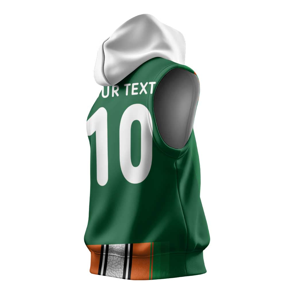 Custom Côte d'Ivoire National Football Sleeveless Hoodie Les Elephants-Sporty Stripes - African Pride