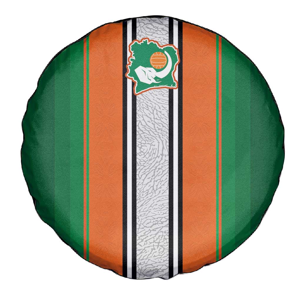 Côte d'Ivoire National Football Spare Tire Cover Les Elephants-Sporty Stripes - African Pride