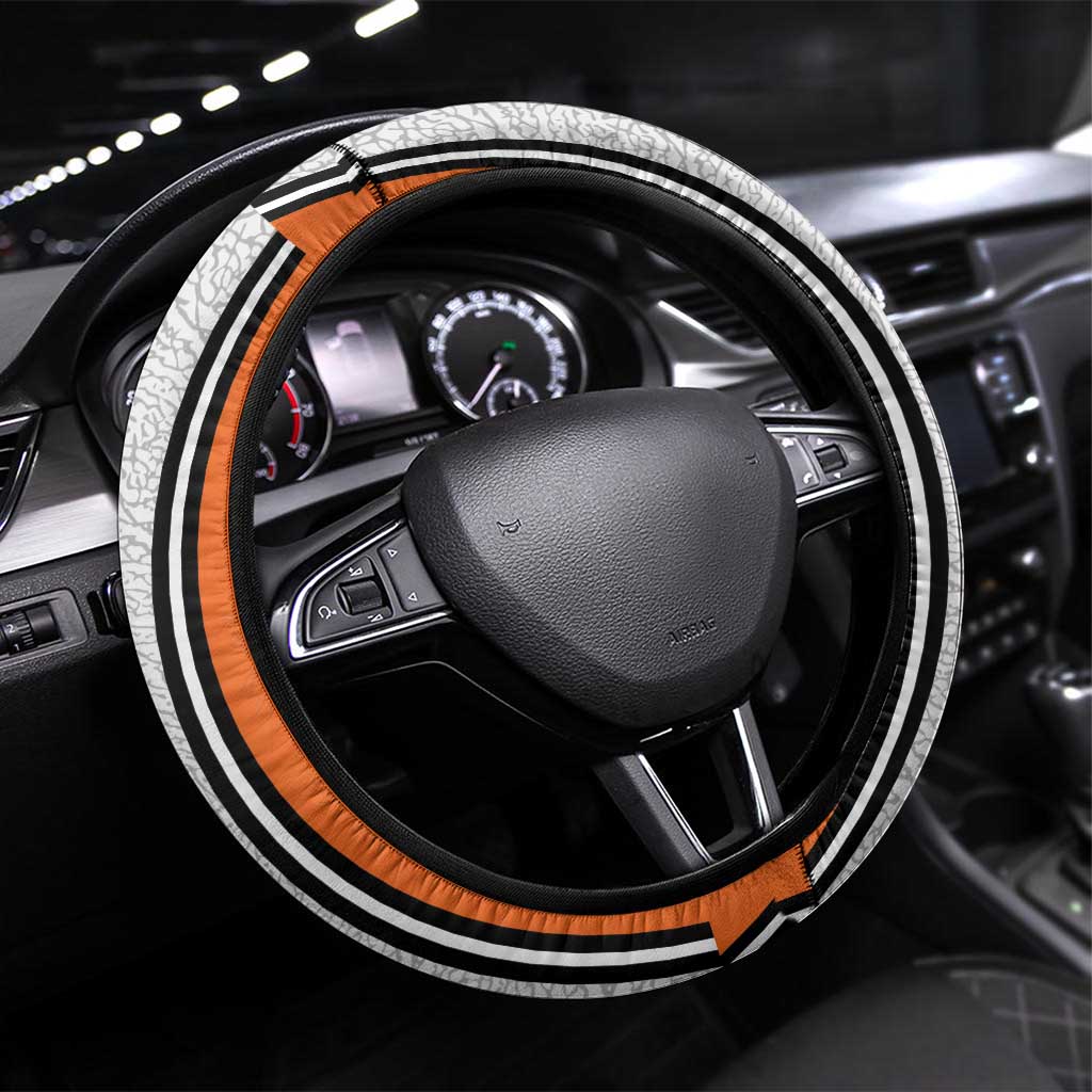 Côte d'Ivoire National Football Steering Wheel Cover Les Elephants-Sporty Stripes - African Pride