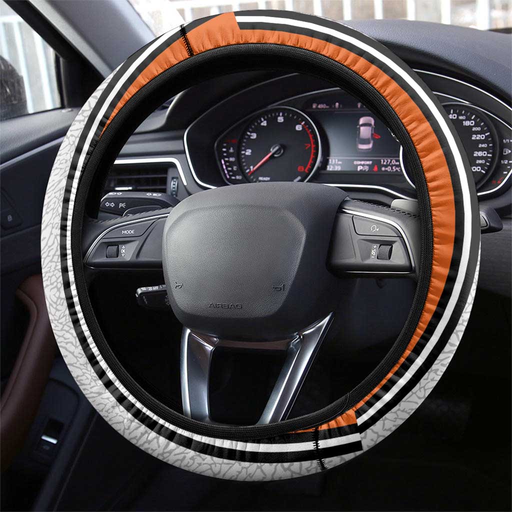 Côte d'Ivoire National Football Steering Wheel Cover Les Elephants-Sporty Stripes - African Pride