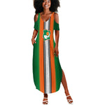 Custom Côte d'Ivoire National Football Summer Maxi Dress Les Elephants-Sporty Stripes - African Pride