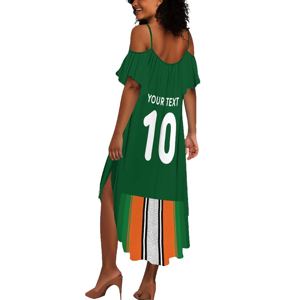Custom Côte d'Ivoire National Football Summer Maxi Dress Les Elephants-Sporty Stripes - African Pride