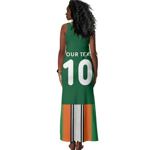 Custom Côte d'Ivoire National Football Tank Maxi Dress Les Elephants-Sporty Stripes - African Pride