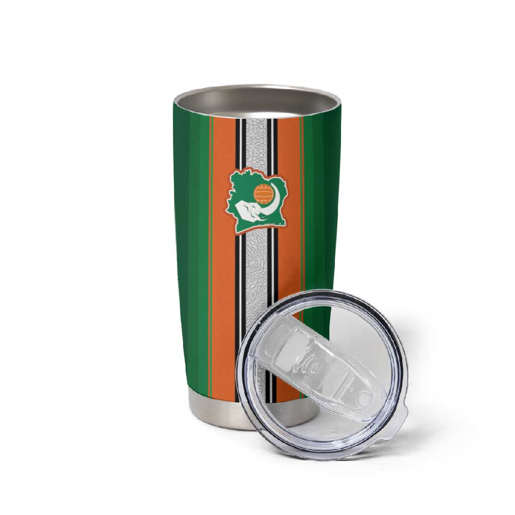 Custom Côte d'Ivoire National Football Tumbler Cup Les Elephants-Sporty Stripes - African Pride
