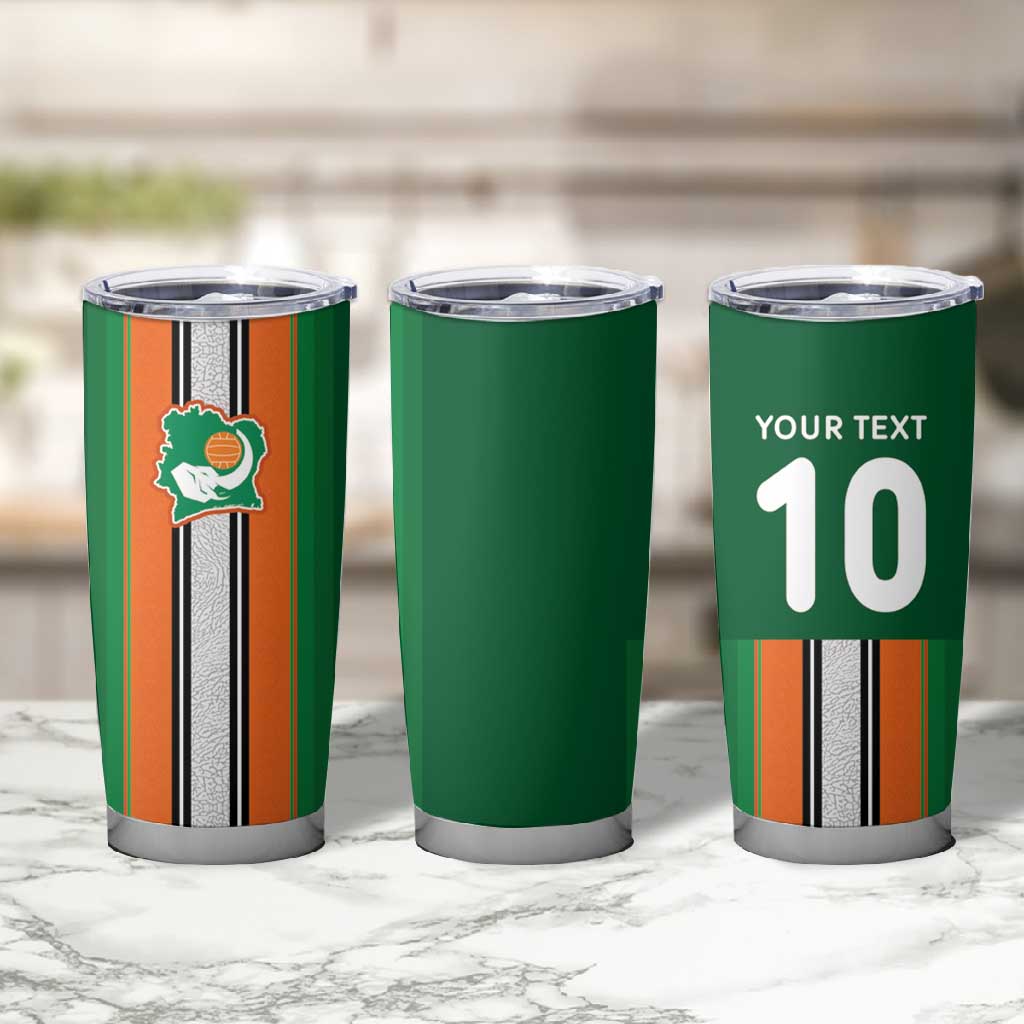 Custom Côte d'Ivoire National Football Tumbler Cup Les Elephants-Sporty Stripes - African Pride