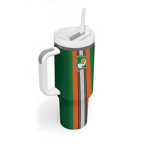Custom Côte d'Ivoire National Football Tumbler With Handle Les Elephants-Sporty Stripes - African Pride