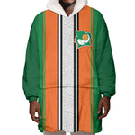 Custom Côte d'Ivoire National Football Wearable Blanket Hoodie Les Elephants-Sporty Stripes - African Pride